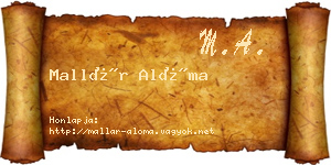 Mallár Alóma névjegykártya